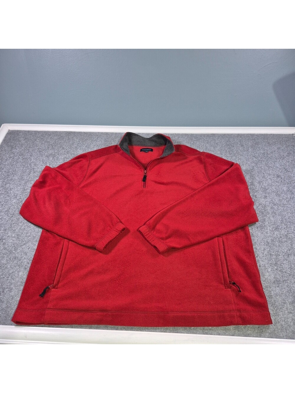 Saddlebred Men's 1/4 Zip Pullover Sweatshirt Mock Neck Red Size 2XL Casual